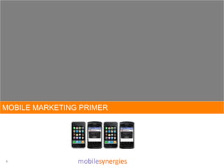 MOBILE MARKETING PRIMER




1               mobilesynergies
 