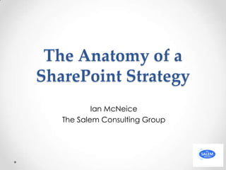 The Anatomy of a SharePoint Strategy Ian McNeice The Salem Consulting Group 