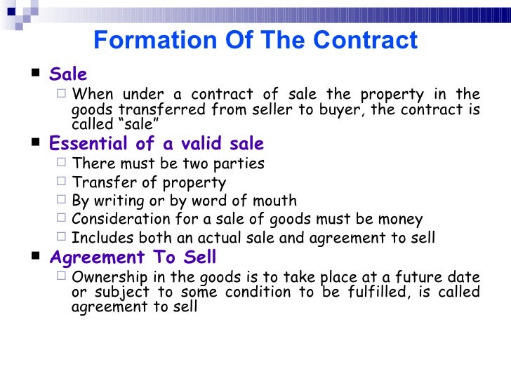 Sale of goods act