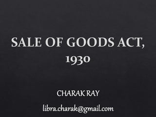 SALE OF GOODS ACT, 1930