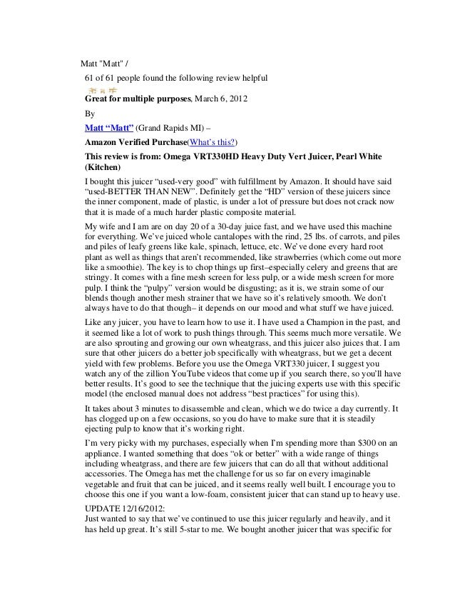 Sale omega vrt330 hd heavy duty vert juicer, pearl white review