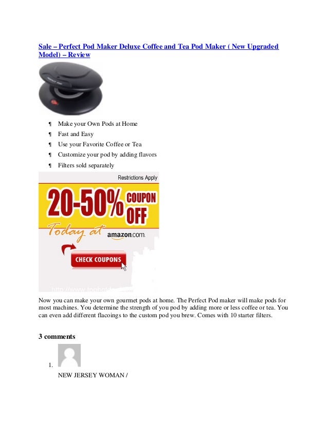 Sale perfect pod maker deluxe coffee and tea pod maker ( new upgraded model) review
