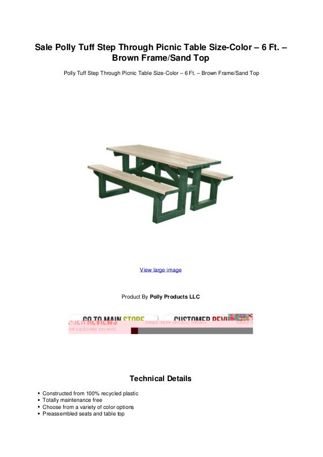 Sale Polly Tuff Step Through Picnic Table Size Color 6 Ft Brown