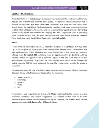 Sales & Distribution Hindustan unilever