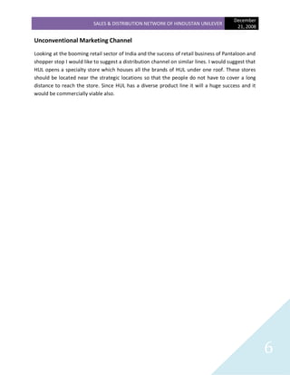 Sales & Distribution Hindustan unilever