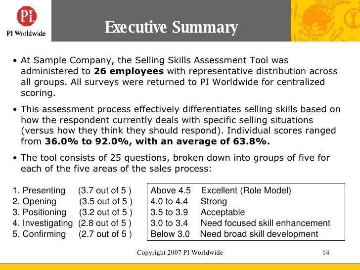 sales assessment questions