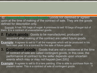 Generic Goods Examples Sales of goods act | PPTX