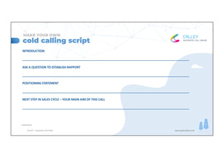 Cold Calling Script Template Sales Pitch Template Builder for Cold Calling Teams | PDF