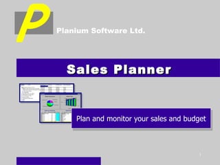 Sales Planner Plan and monitor your sales and budget Planium Software Ltd. 