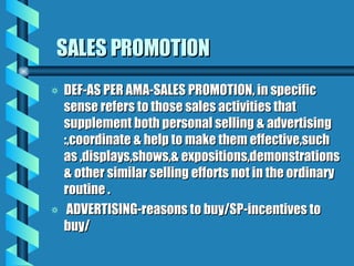 Sales Promotion & Personal Selling | PPT