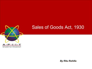 Sales of Goods Act, 1930
 