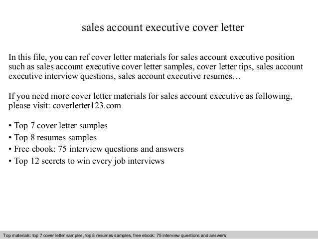 Sales account executive cover letter Sales account executive cover letter