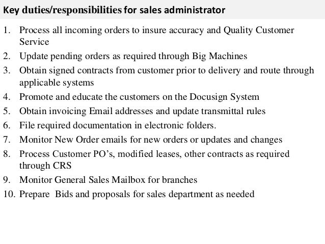 Sales Administrator Job Description