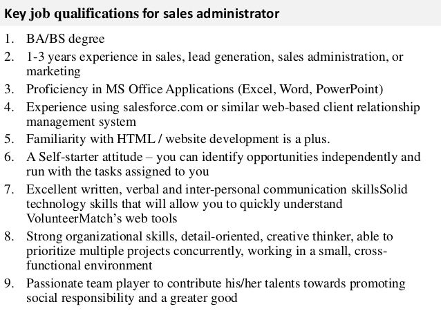 Sales Administrator Job Description