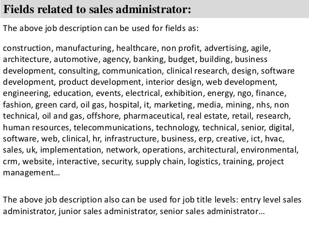 Sales Administrator Job Description