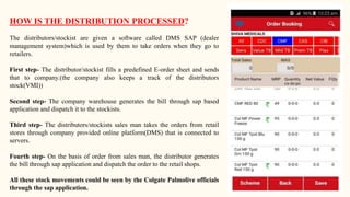 Colgate Distribution Network SALES AND DISTRIBUTION MANAGEMENT OF COLGATE PALMOLIVE | PPTX