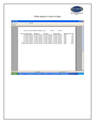 Order analysis in term of dates
 