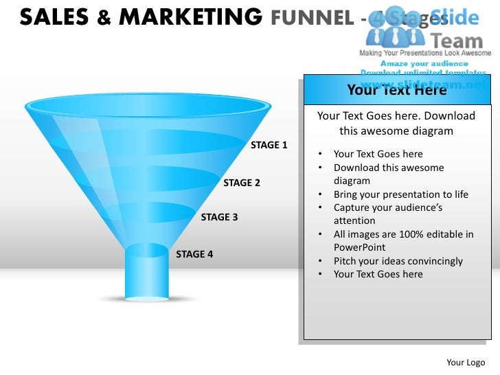 sales and marketing funnel 4 stages powerpoint presentation slides pp sales presentation powerpoint template