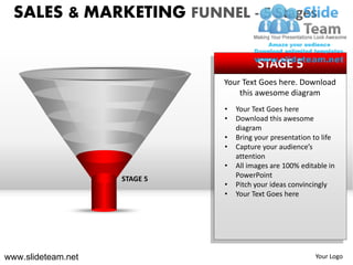 Sales and marketing funnel 5 stages powerpoint ppt templates. | PDF