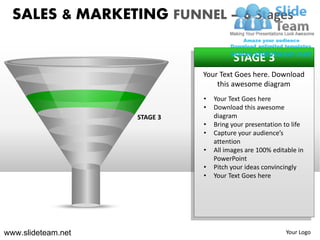 Sales and marketing funnel 6 stages powerpoint presentation templates ...