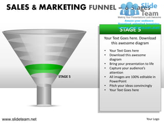 Sales and marketing funnel 6 stages powerpoint presentation templates ...