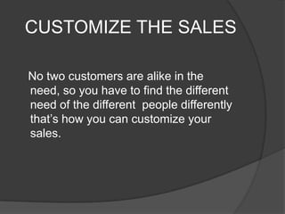 Sales and marketing strategies