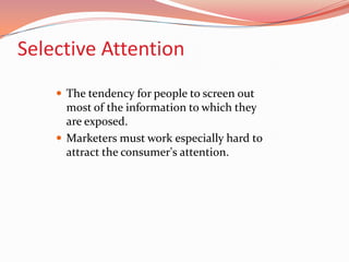 PerceptionPerception is the process by which people select, organize and interpret information to form a meaningful picture of the world.A persons acts are influenced by his or her perception of the situation