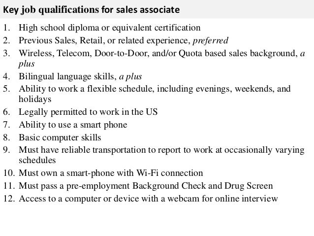 sales staff responsibilities