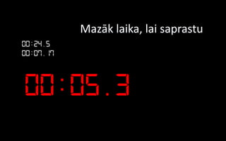 Mazāk laika, lai saprastu
 