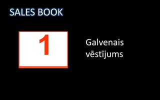 SALES BOOK


     1       Galvenais
             vēstījums
 