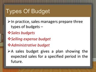 Cont.They are –Improved planningBetter communication and coordinationPerformance evaluationPsychological benefits Avoiding uncontrolled expenditure.
