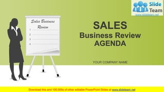 Sales Business
Review1
2
3
4
SALES
Business Review
AGENDA
YOUR COMPANY NAME
 