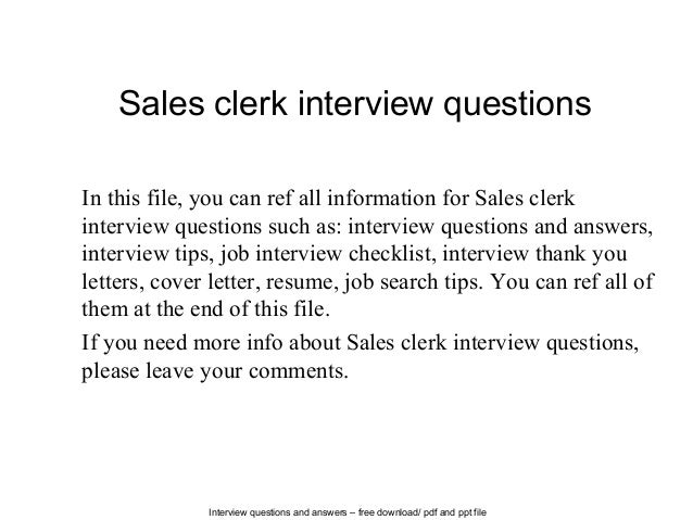 interview questions for clerk position