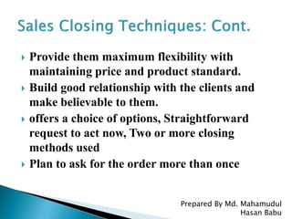 Sales Closing Tactics & Technique | PDF