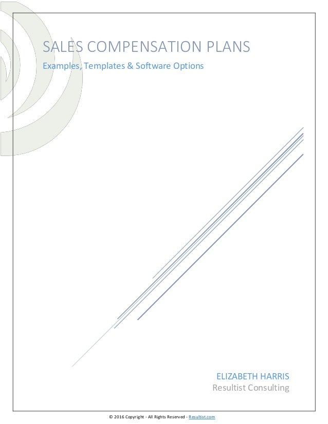 sales compensation plans examples templates software options sales compensation plan example