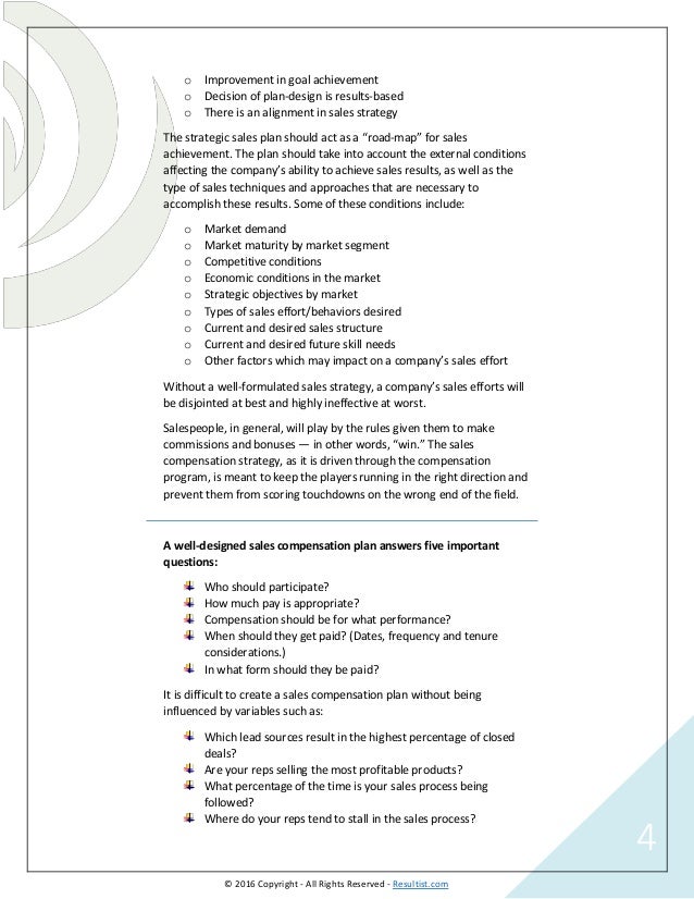 sales compensation plans examples templates software options sales compensation plan example