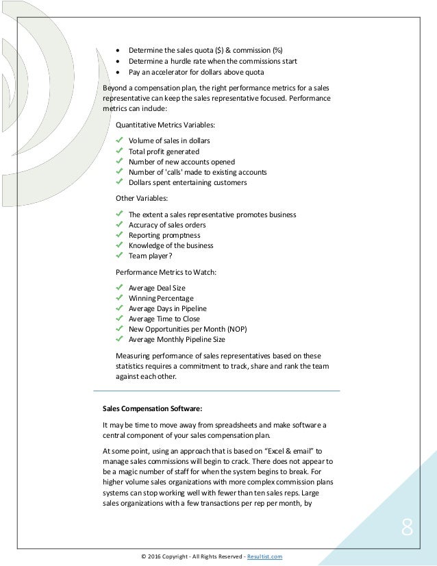 sales compensation plans examples templates software options commission plan template