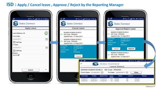 ISD : Apply / Cancel leave , Approve / Reject by the Reporting Manager
Videocon-IT
 