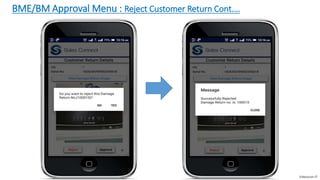 Videocon-IT
BME/BM Approval Menu : Reject Customer Return Cont.…
 