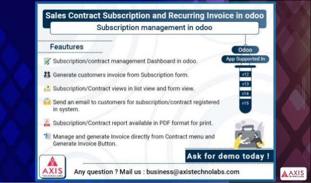 Sales Contract Subscription and Recurring Invoice in odoo | PPTX