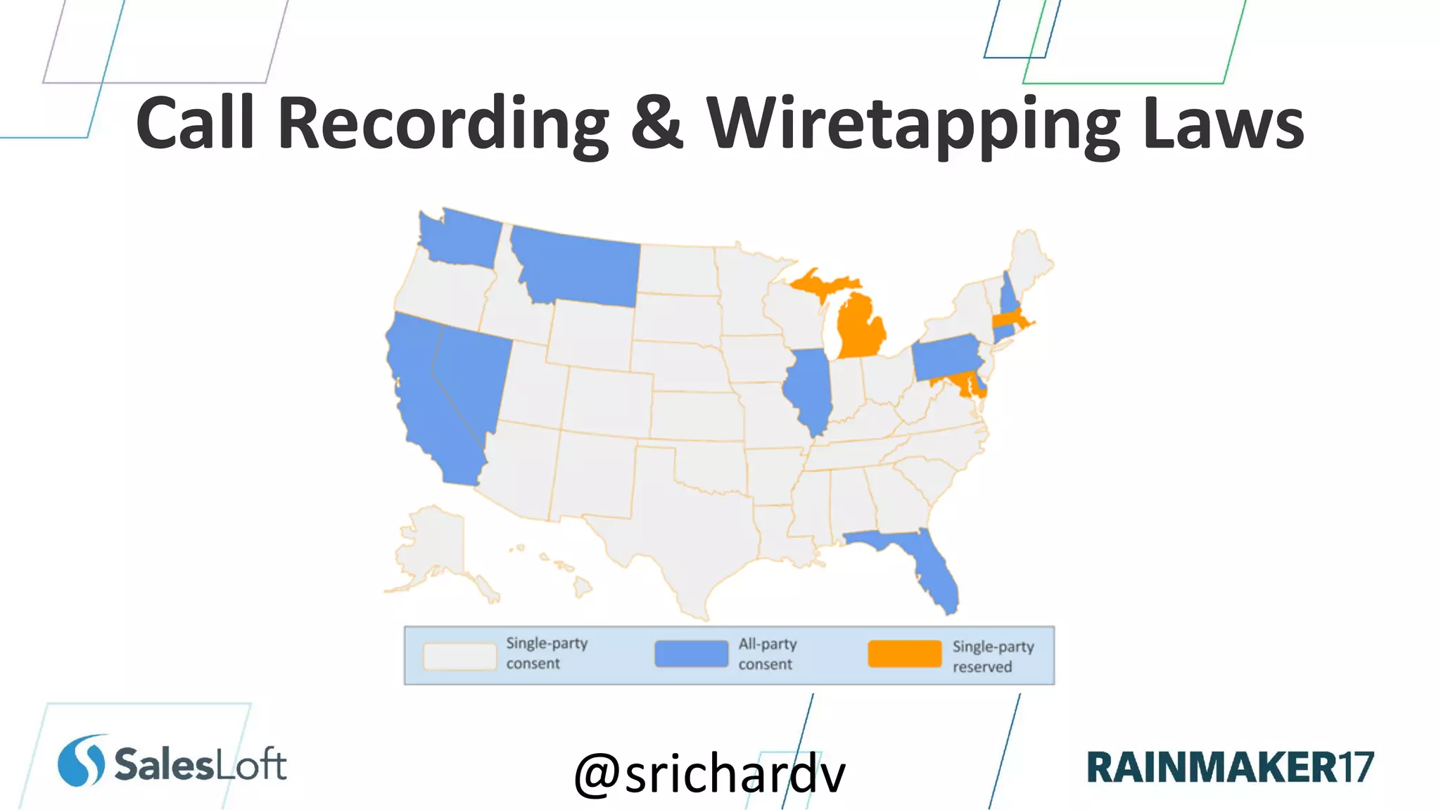 @srichardv
Call Recording & Wiretapping Laws
 