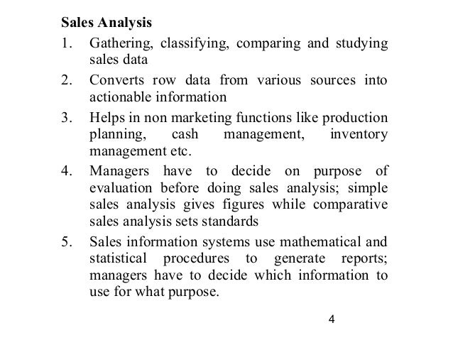 cost of sales analysis