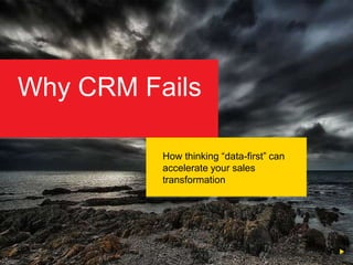 How thinking “data-first” can
accelerate your sales
transformation
Why CRM Fails
 