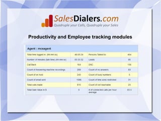 Productivity and Employee tracking modules
 