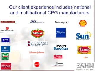 Our client experience includes national
and multinational CPG manufacturers
 
