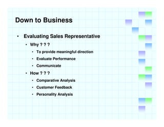 Sales Evaluation And Control