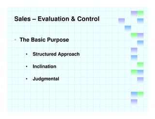 Sales Evaluation And Control