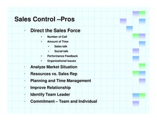Sales Evaluation And Control