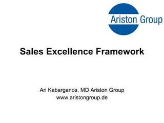 Sales Excellence Framework Ari Kabarganos, MD Ariston Group www.aristongroup.de 