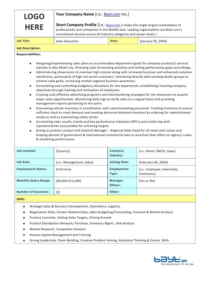 Forex sales executive job description